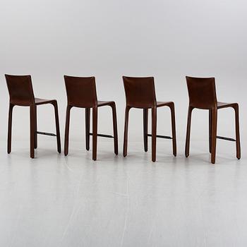 Mario Bellini, a set of four '410 CAB' bar stools for Cassina, Italy.