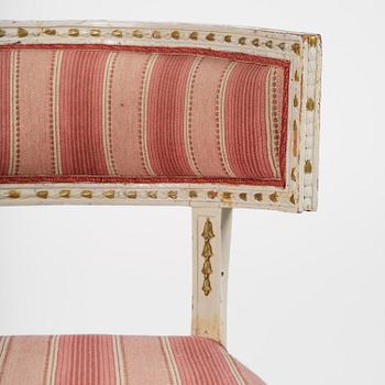 A pair of late Gustavian Klismos chairs by E- Ståhl (master in Stockholm 1794-1820).