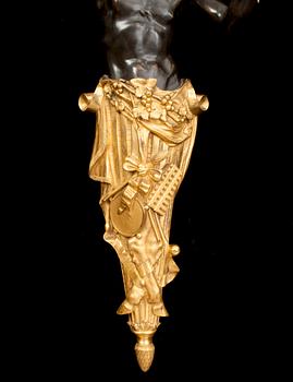 APPLIQUER, för fyra ljus, ett par. Frankrike 1830/40-tal. Louis Philippe.