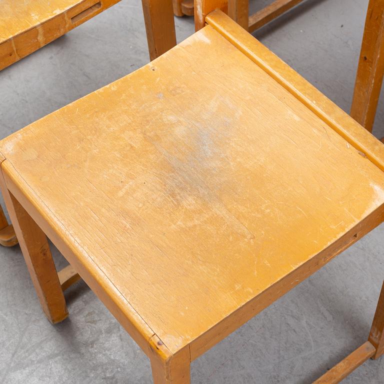 Six birch chairs by Sven Markelius, mid 20th Century.