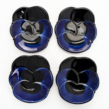 Birger Kaipiainen, fat 4, st, keramik, stämplade "Viola 1967, Arabia Finland, Kaipiainen Invenit".