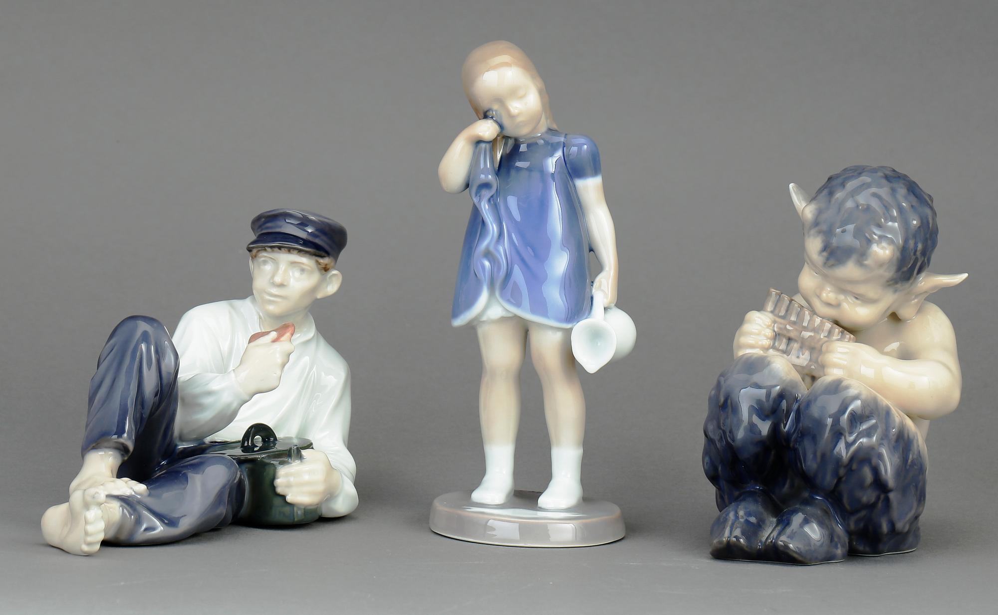 FIGURINER, 6 st, porslin, Bing & Gröndahl / Royal Copenhagen.