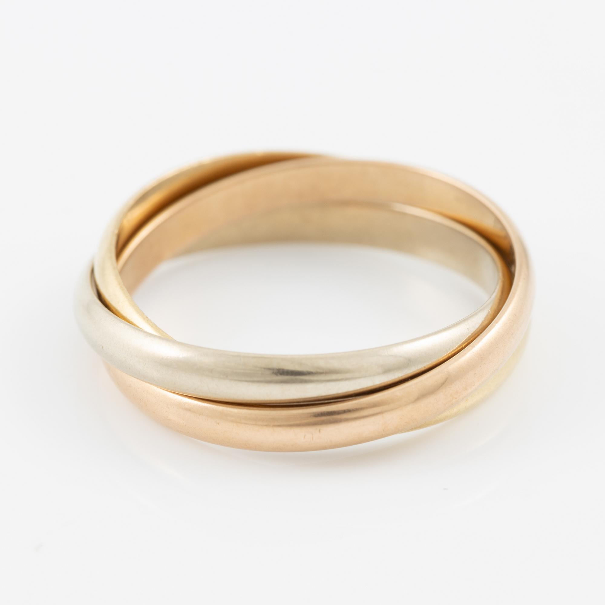 Cartier, ring, "Trinity" 18K gold in three colours.