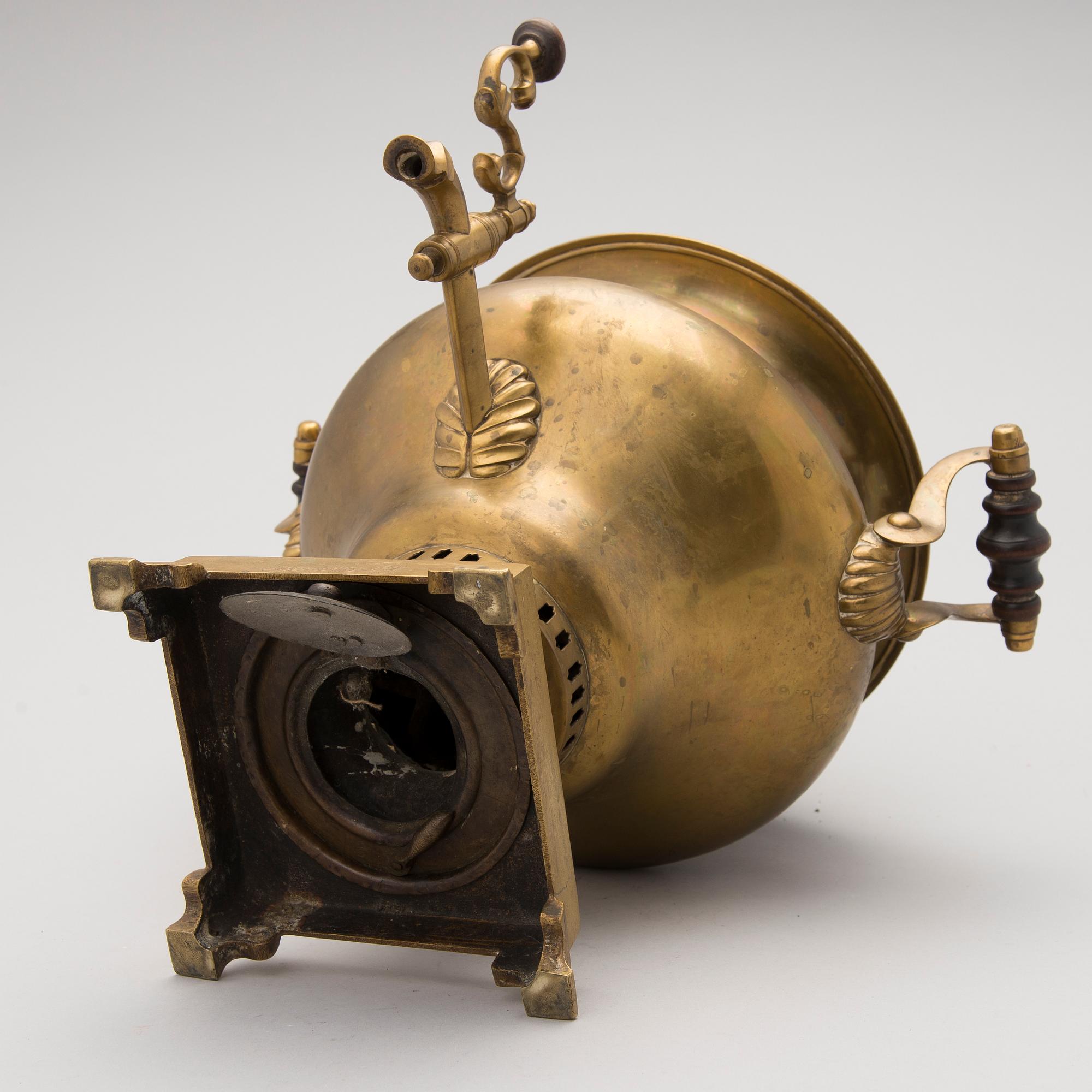 RYSK SAMOVAR, mässing, Bröder Vorontsovich, Tula 1800-talets slut.