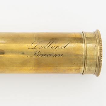 A cased telescope, 19th century, marked Dollond London.