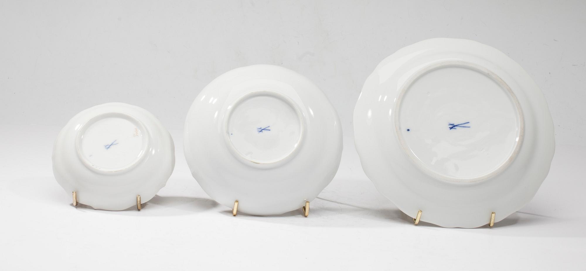 KAFFESERVIS, 19 delar, porslin, Meissen 1900-tal.