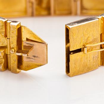 Björn Weckström, A 14K gold bracelet "Quadrate forms". Lapponia 1967.