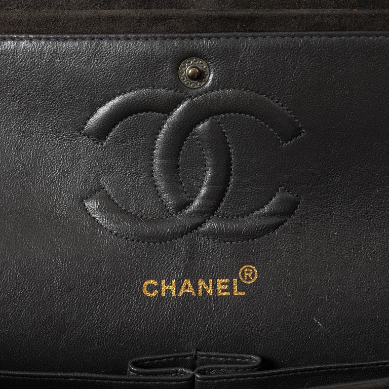 Chanel, A brown suede "Medium Double Flap Bag", 1997-1999.