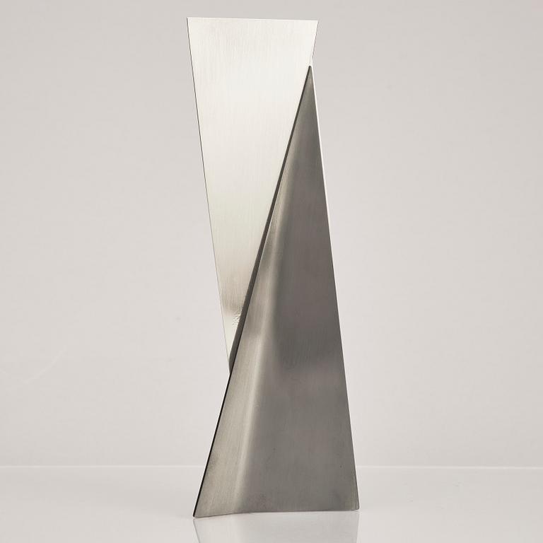 A sterling silver and blued steel vase, mark of Rolf Lindståhl,  Stockholm 1994.