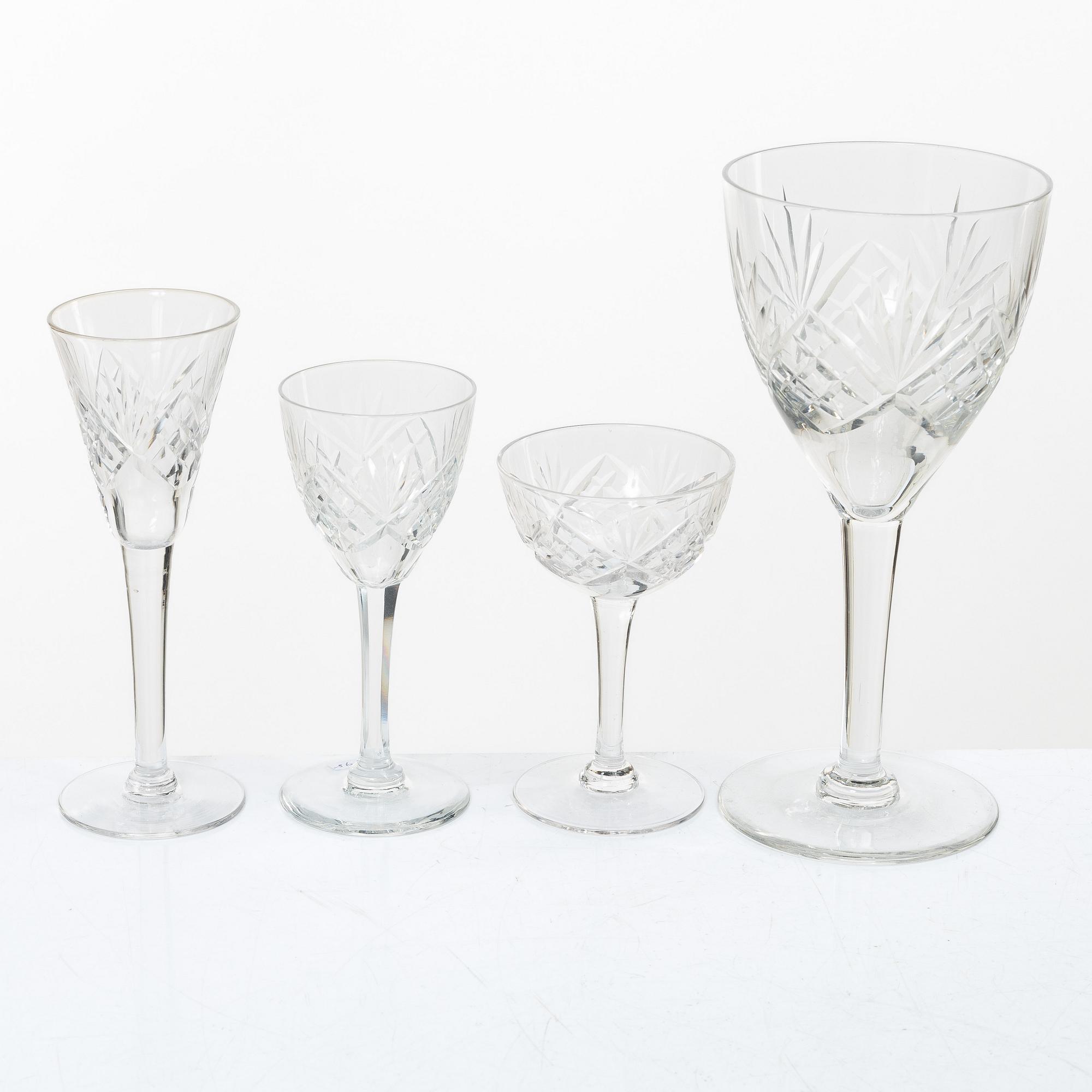 A 48-piece 'Helga' glass service, Kosta, Sweden.
