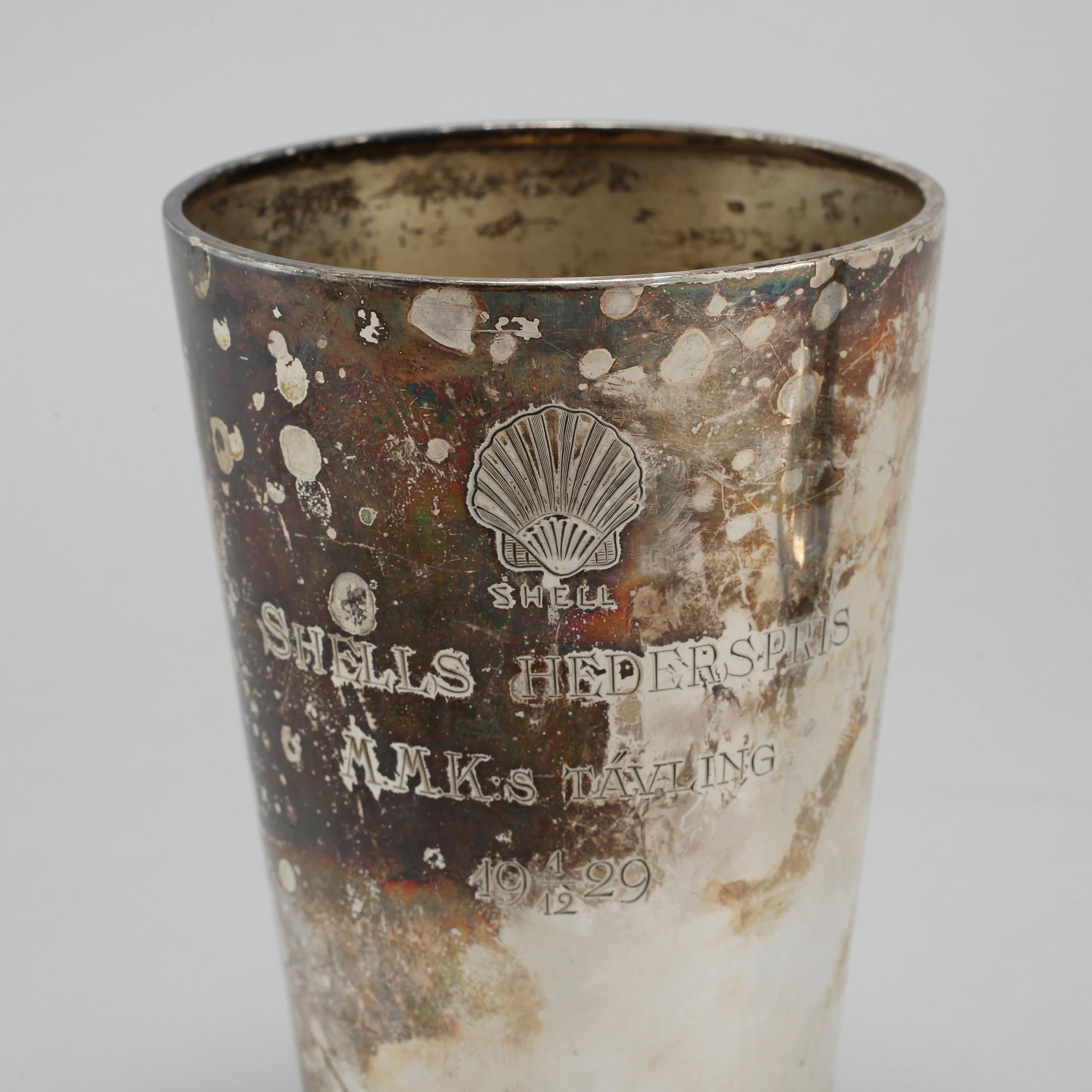 POKALER, 2 st, silver, GAB, Stockholm, 1927 och 1929. Vikt 353 g.