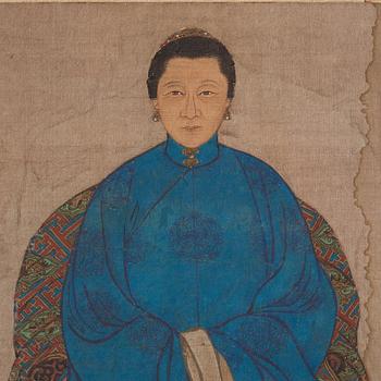 A Chinese ancestor portrait, 20th century.