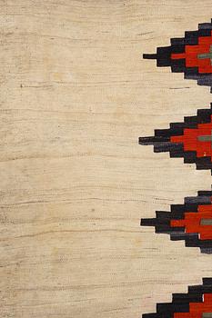 A semi-antique Qashqai kilim, c. 350 x 188 cm.