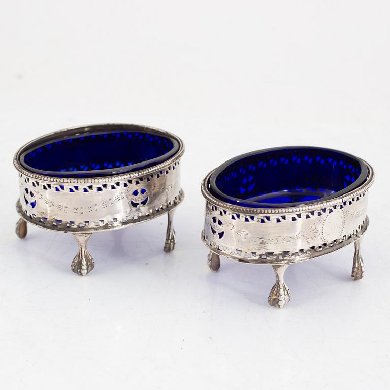 A Pair of English Silver Salt Cellars, London 1773-82.