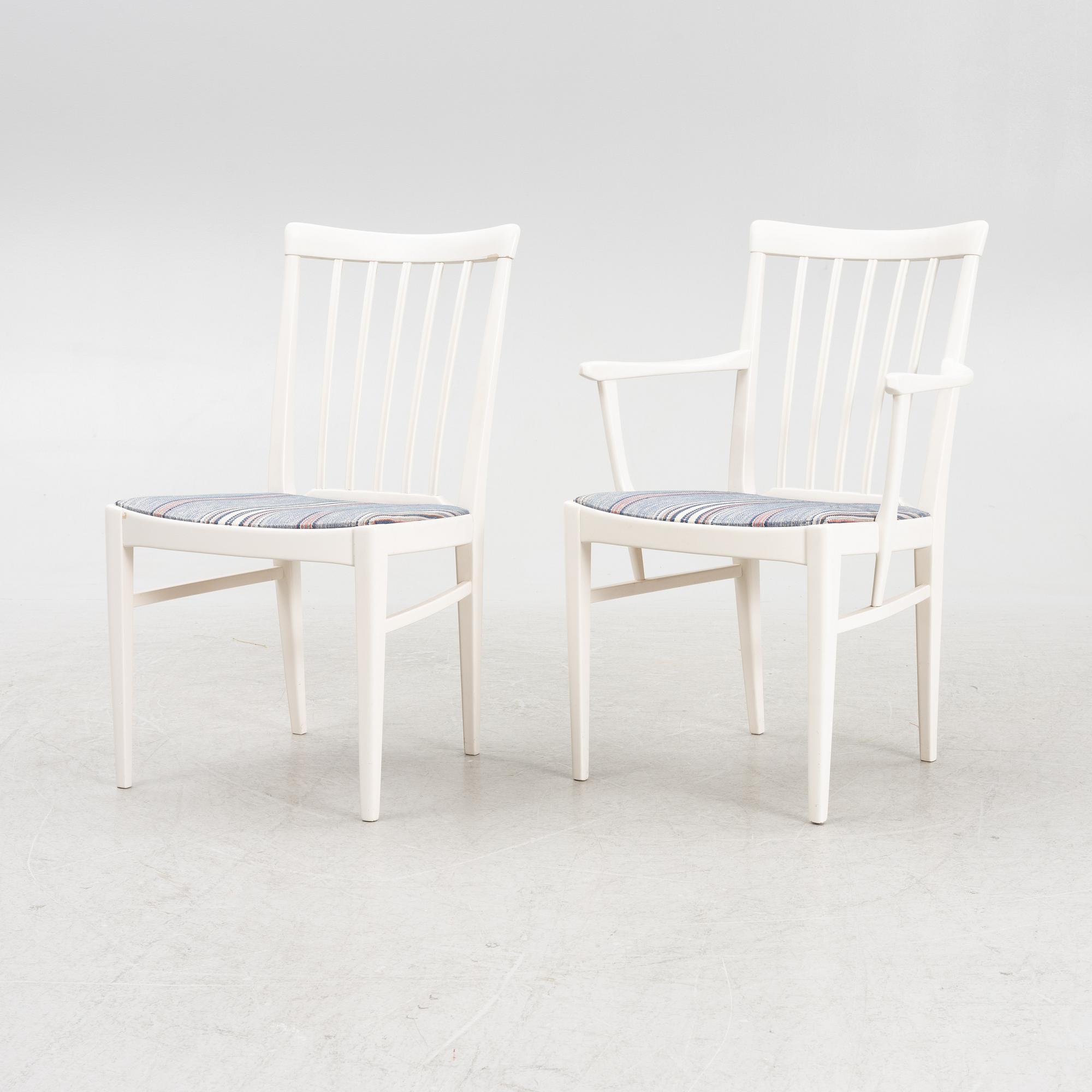 Carl Malmsten, matbord och stolar, 10 st samt karmstolar, ett par, "Herrgården", Bodafors, 1900-talets slut.