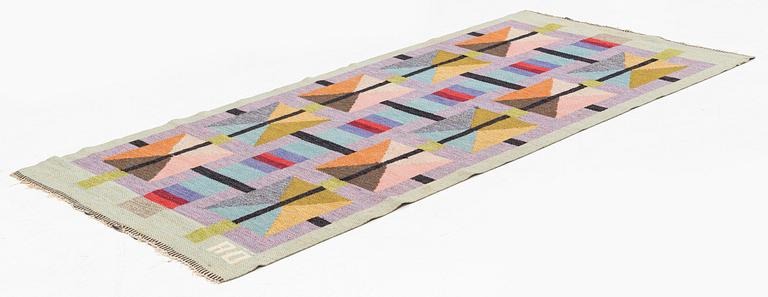 Agda Österberg, a carpet, flat weave and tapestry weave, approximately 240 x 115.5 cm, signed AÖ.