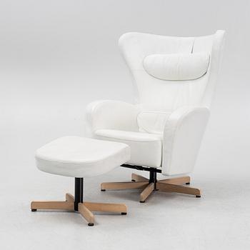 Helge Taraldsen, an 'Amanda' leather easy chair and ottoman, Brunstad, Norway, 2014.