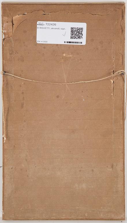 OKÄND KONSTNÄR 1800/1900-TAL, Akvarell, signerad b Righetti.