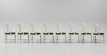A set of eight late Gustavian chairs by J. E. Höglander (master in Stockholm 1777-1813).