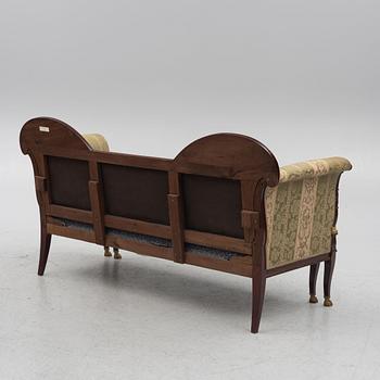Sofa, 2 chairs, stool, table, Empire style, 5 pieces, 20th century.
