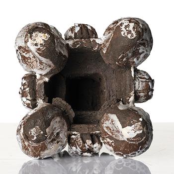 Carl Richard Söderström, a stoneware sculpture/candlestick, executed in his studio, Stockholm, ca 2012.