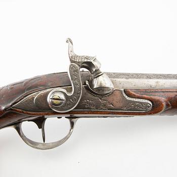 Percussion pistol, converted from flintlock, 18th century.