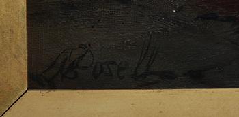 OKÄND KONSTNÄR, olja på duk, sign Posell, 1800/1900-tal.