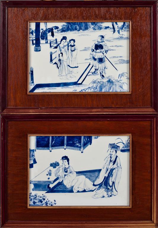 PORSLINSPLATTOR, 2 st, Kina, 1900-tal.