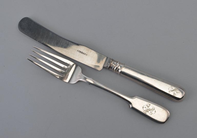 CUTLERY, 12 pcs. 870 silver. " Helsinki" model. Hjalmar Fagerroos Helsinki 1895.