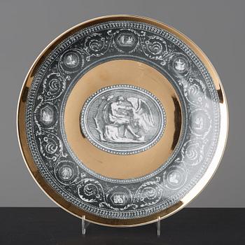 Piero Fornasetti, a set of six "Cammei" porcelain plates, Milano, Italy.