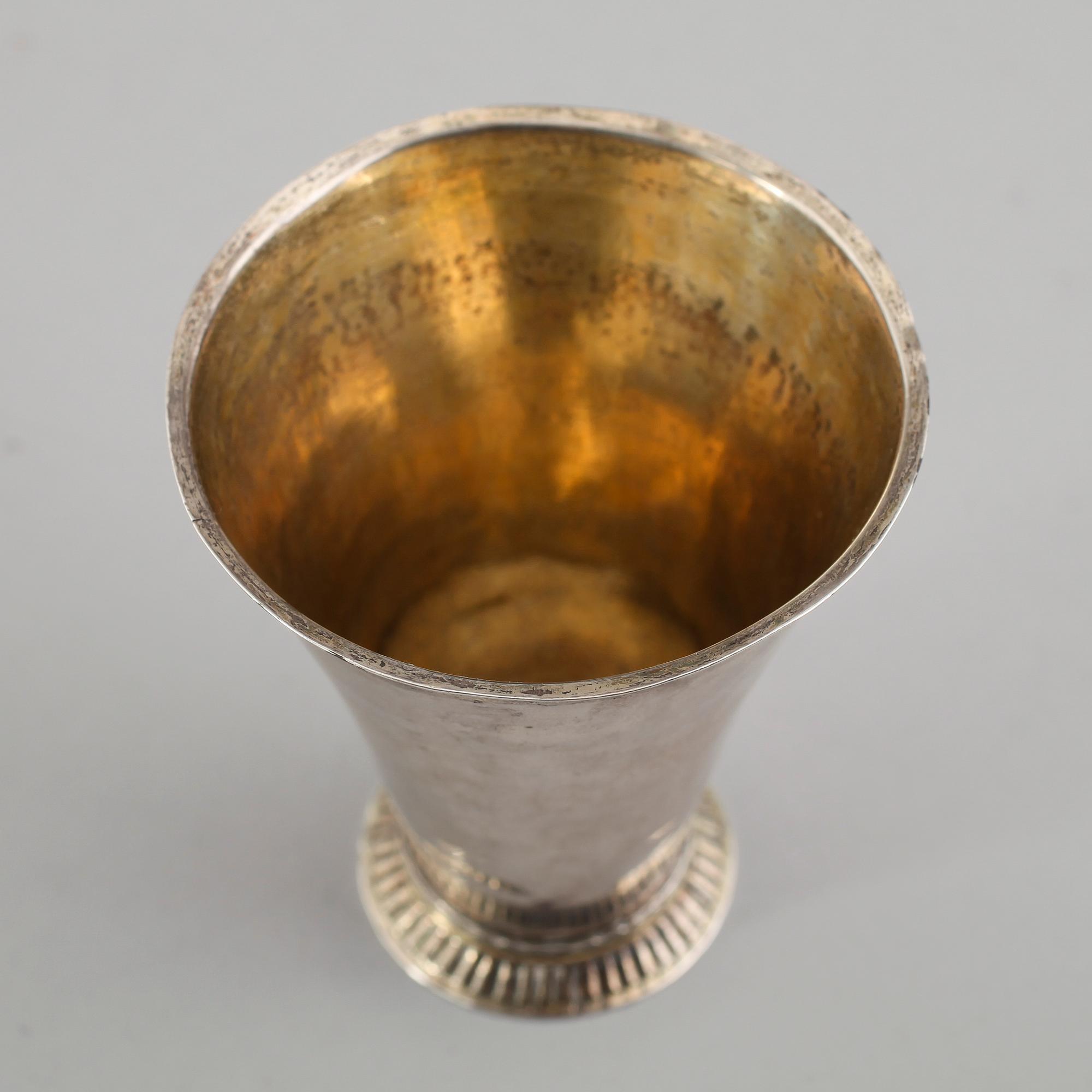 BÄGARE, silver, Aron Wangstelius, Torshälla 1760. Vikt ca 56 g.