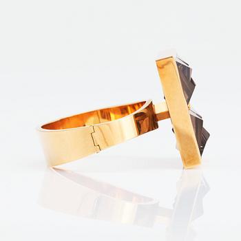 Sigurd Persson, an 18K gold and smoky qvartz  (citrine) bangle, Stockholm 1962.