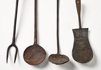 A set of four kitchen utensils, 18th/19th century.