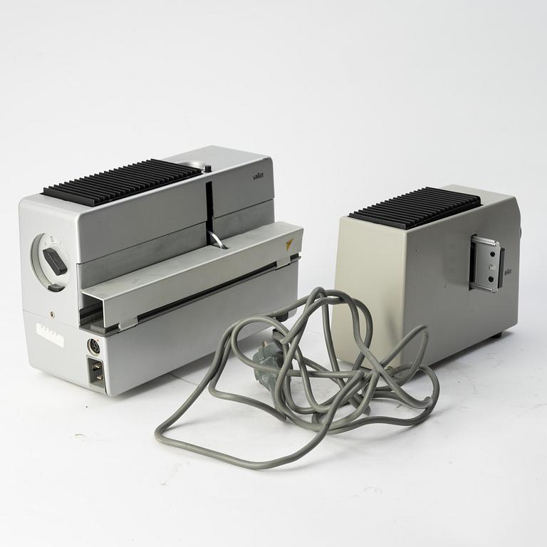 Dieter Rams, Robert Oberheim m. fl. projektorer samt blixtar, 8 delar, Braun.