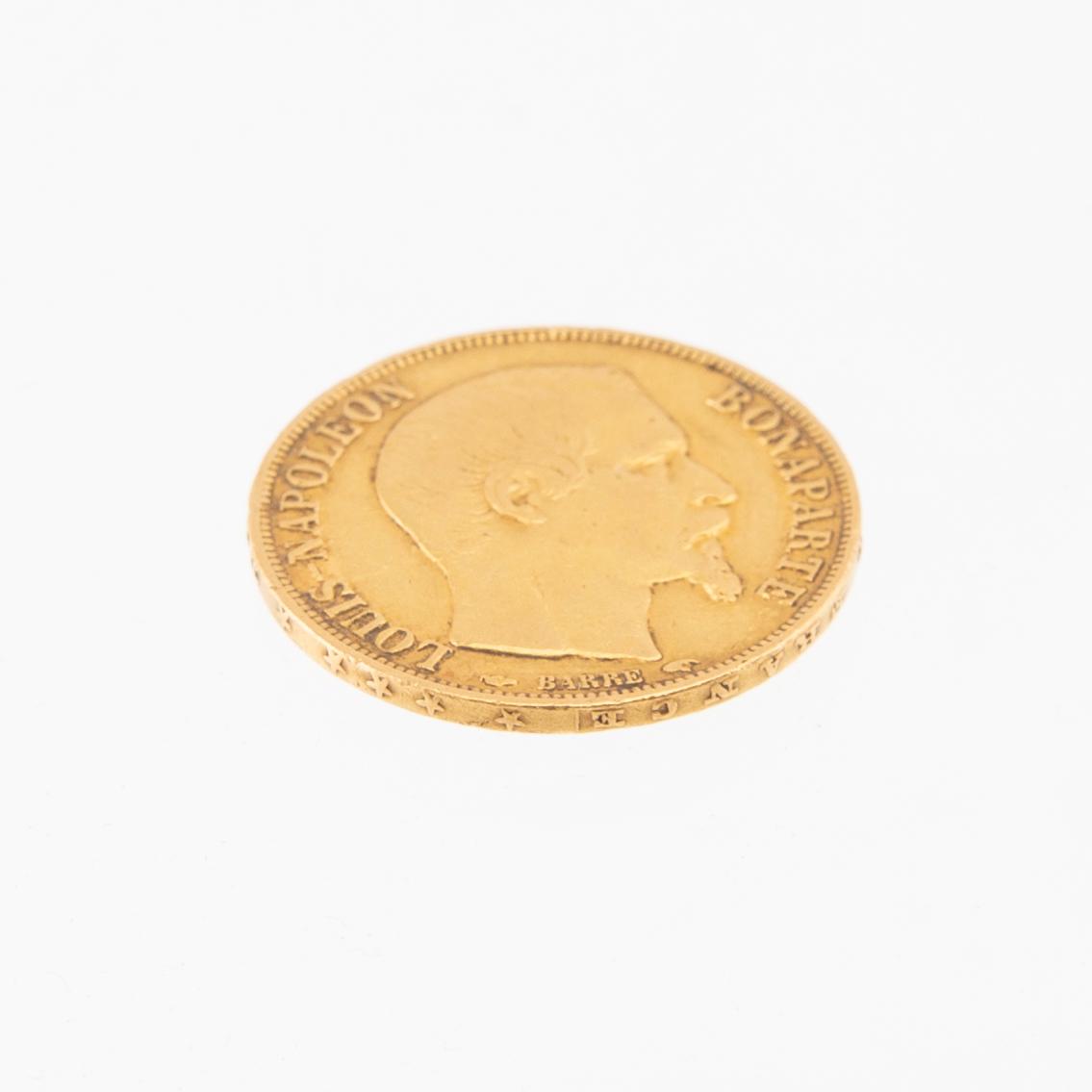 Gold coin 20 francs 1852 France Louis Napoleon.