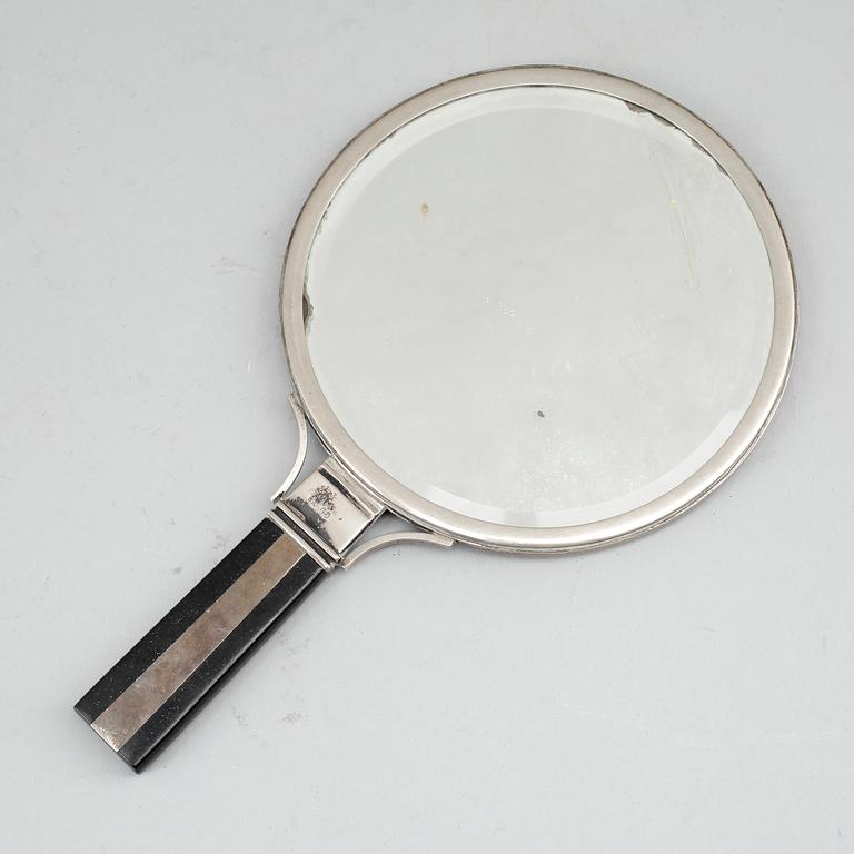 HANDSPEGEL, silver och bakelit, art deco, Carl M. Cohr, Danmark (verksam 1893-1937).