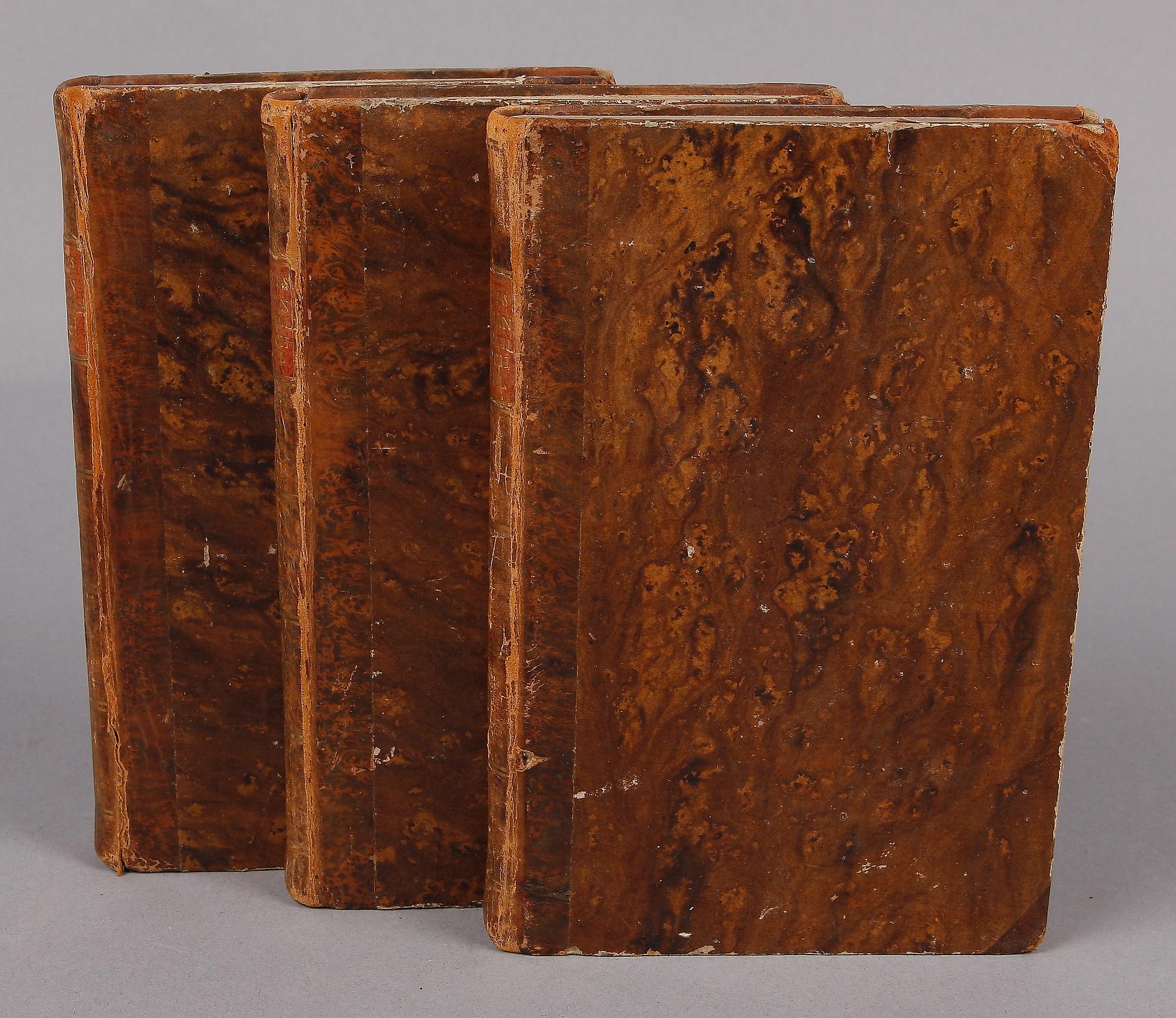 BOKVERK, vol I-III, "Resa från Lifland till Rom och Neapel" av August von Kotzebue, Stockholm 1805-06.