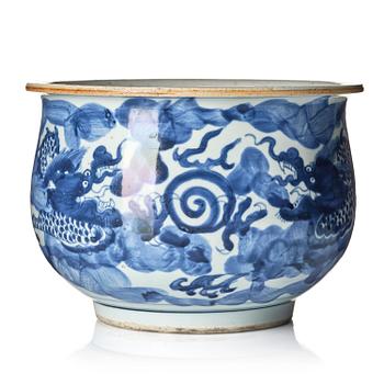1309. A blue and white censer, Qing dynasty, 18th century.
