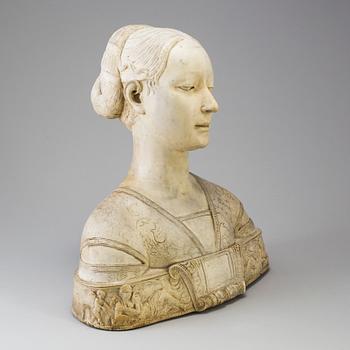 FRANCESCO LAURANA, after. A plaster bust, circa 1900.