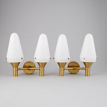 Hans-Agne Jakobsson, three of model 'S/1554' wall lights, Markaryd, mid 20th Century.