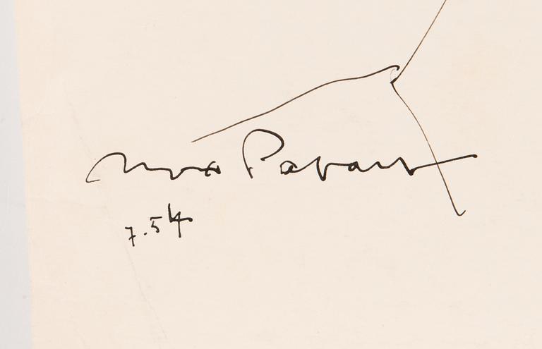 Max Papart, bläck på papper, signerad och daterad -54.