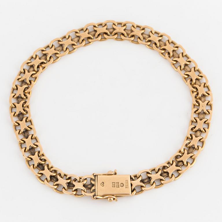 ARMBAND, 18K guld, X-länk.