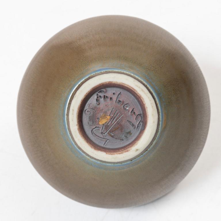 Berndt Friberg, vas och skål, stengods, Gustavsbergs Studio 1965 och 1968.