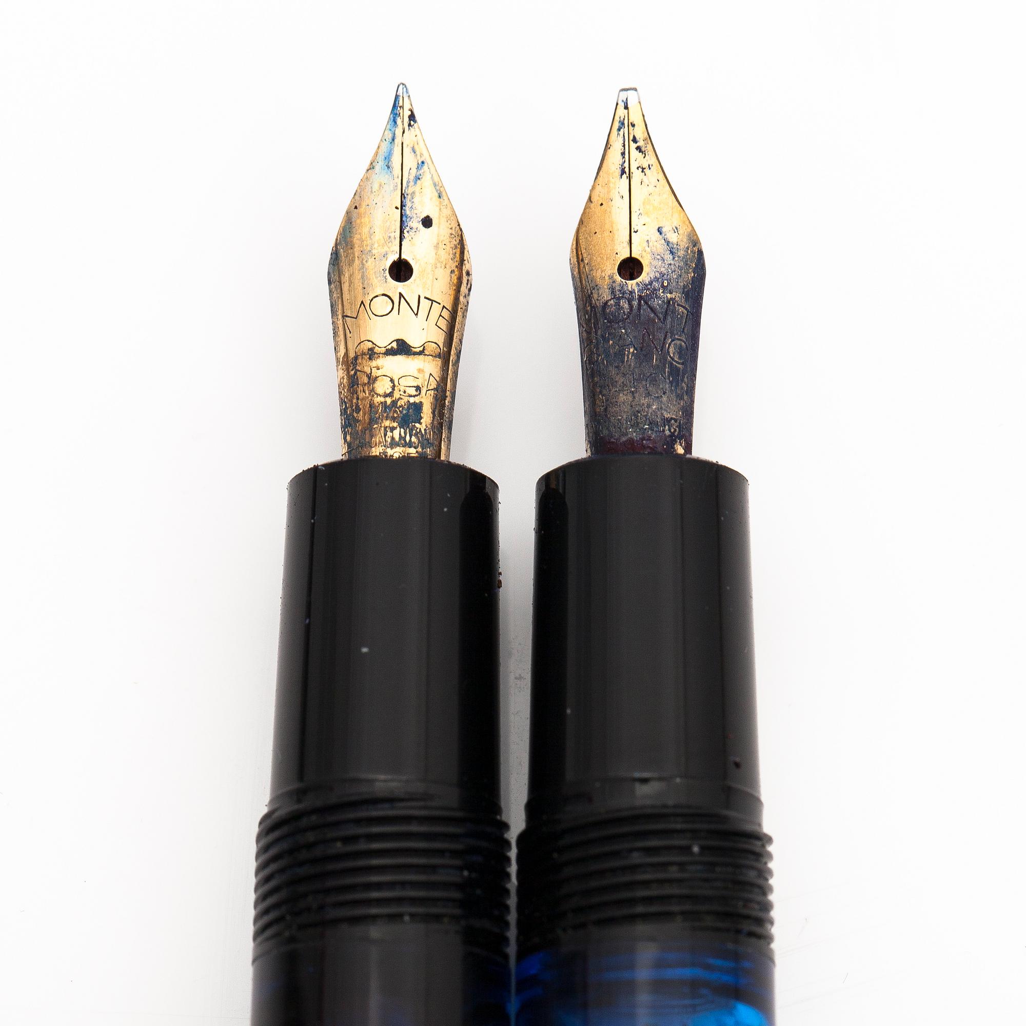 MONTBLANC, Two fountain pens "Monte rosa (42G)" and "342".