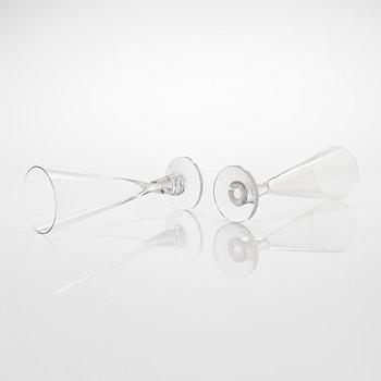 Tapio Wirkkala, A set of six 'Tiima' champagne glasses for Iittala, Finland. In production 1958-1973.
