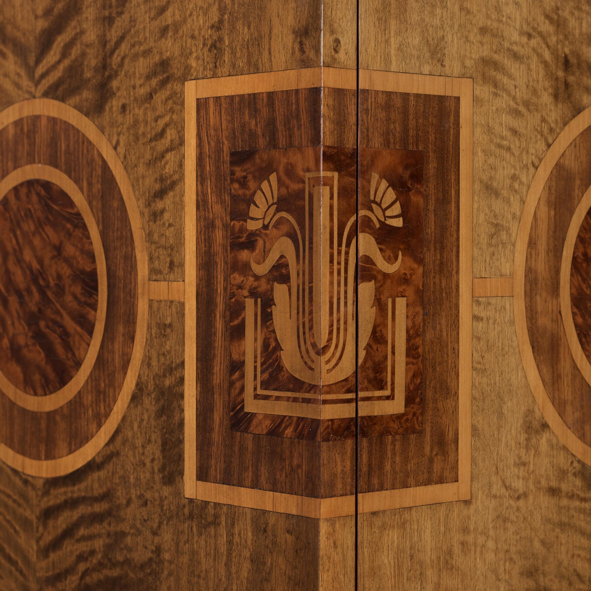 A Swedish Grace stained birch cabinet attributed to Ture Ryberg, J.E Blomqvist Möbelfabrik, Uppsala, 1920-30's.