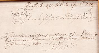 AUTOGRAF, "Karl XII", sign o dat 1700.