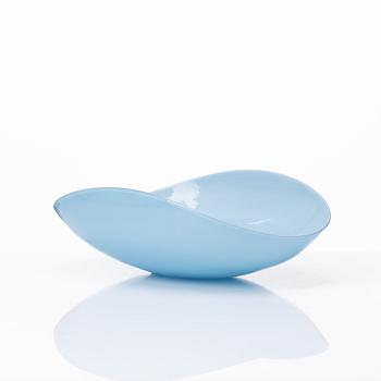 An opaque light blue bowl, Venini, Murano, Italy 1950s-60s.
