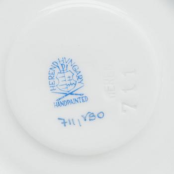 A Herend Queen Victoria VBO porcelain coffee set and two trinket boxes, totally 19 pieces, Hungary.