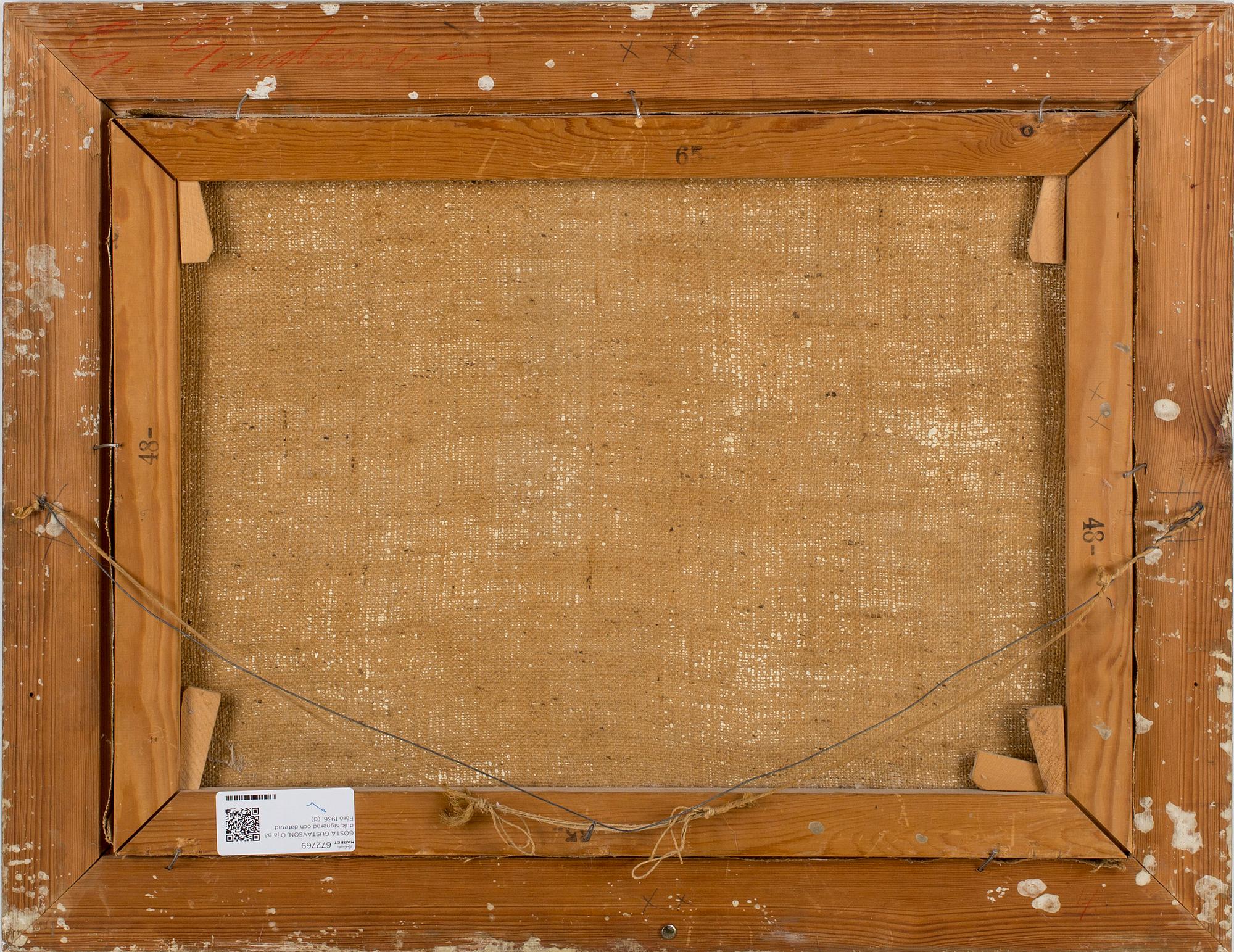 GÖSTA GUSTAVSON, Olja på duk, signerad och daterad Fårö 1936.